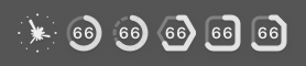 Monochrome icons on a dark menu bar